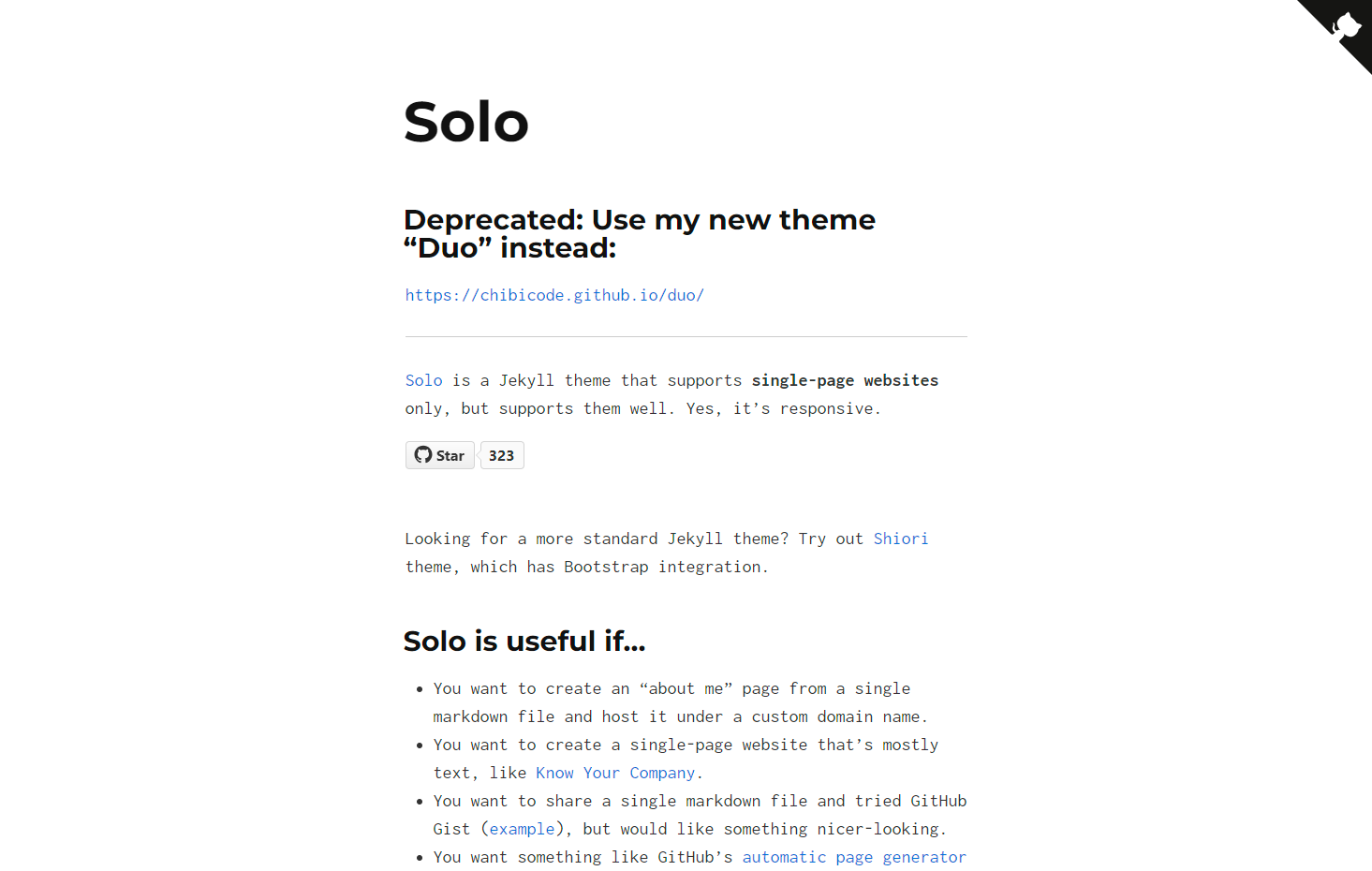 Screenshot Solo (single-page)