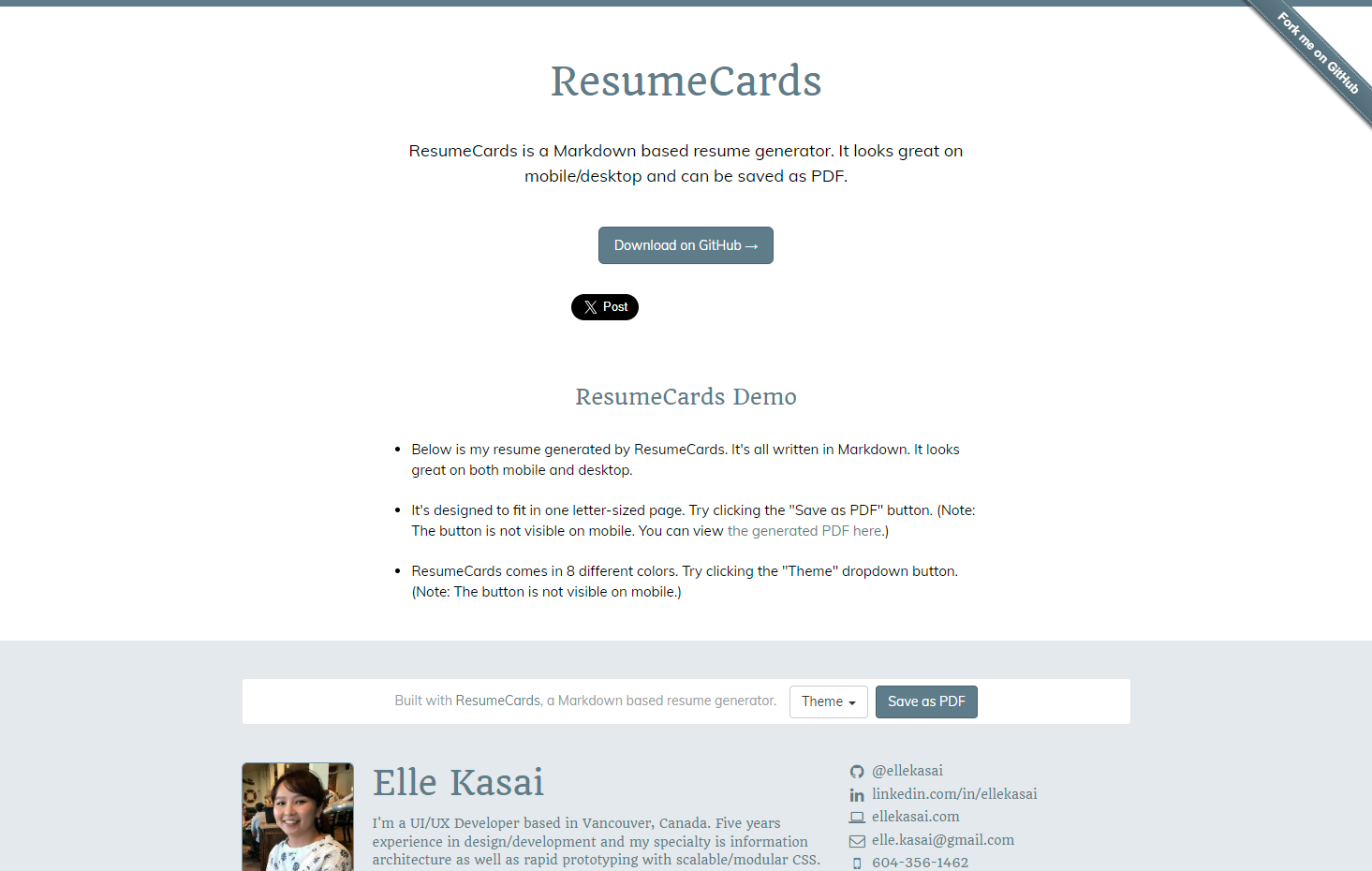 Screenshot ResumeCards