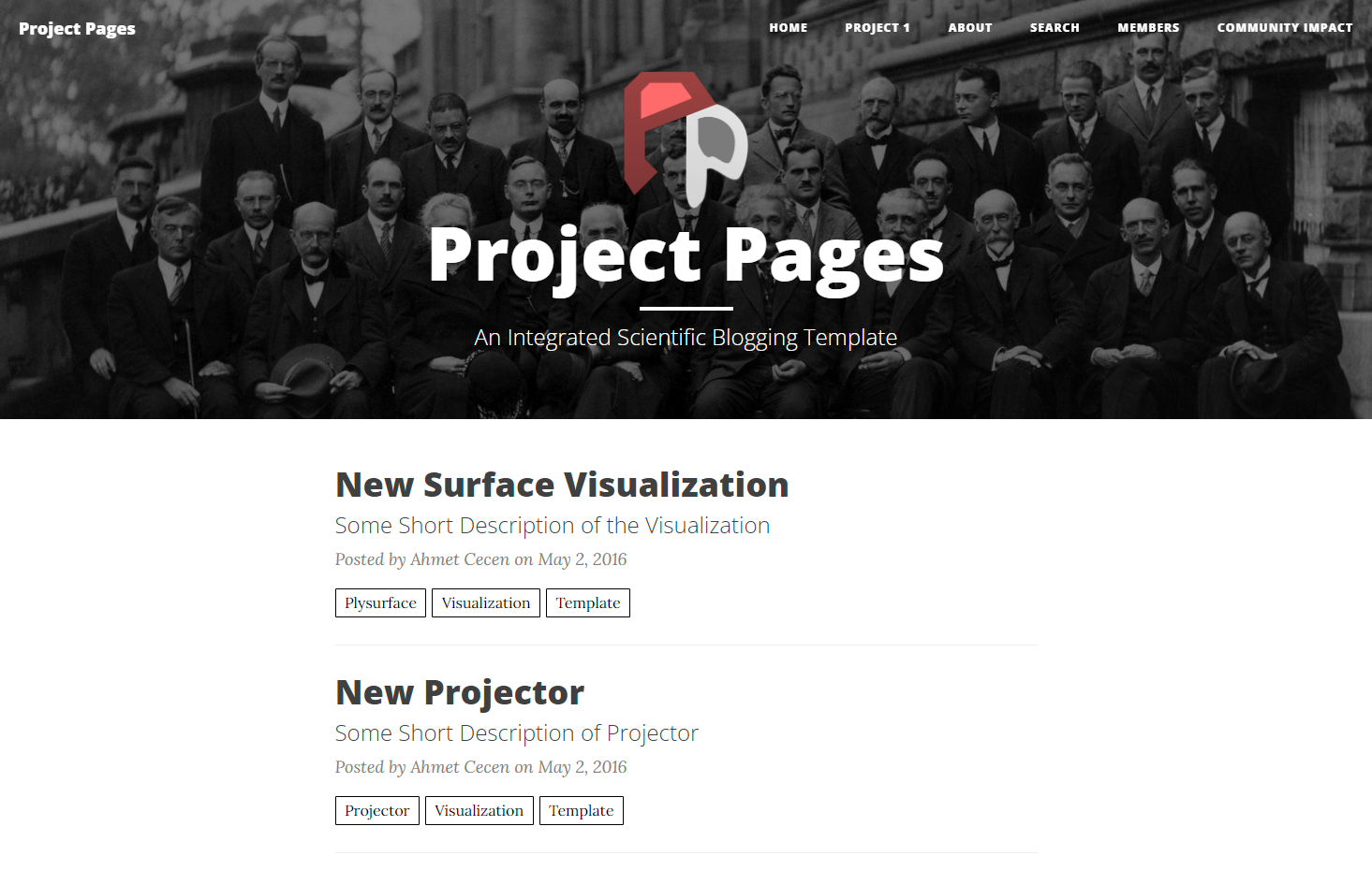 Screenshot project-pages