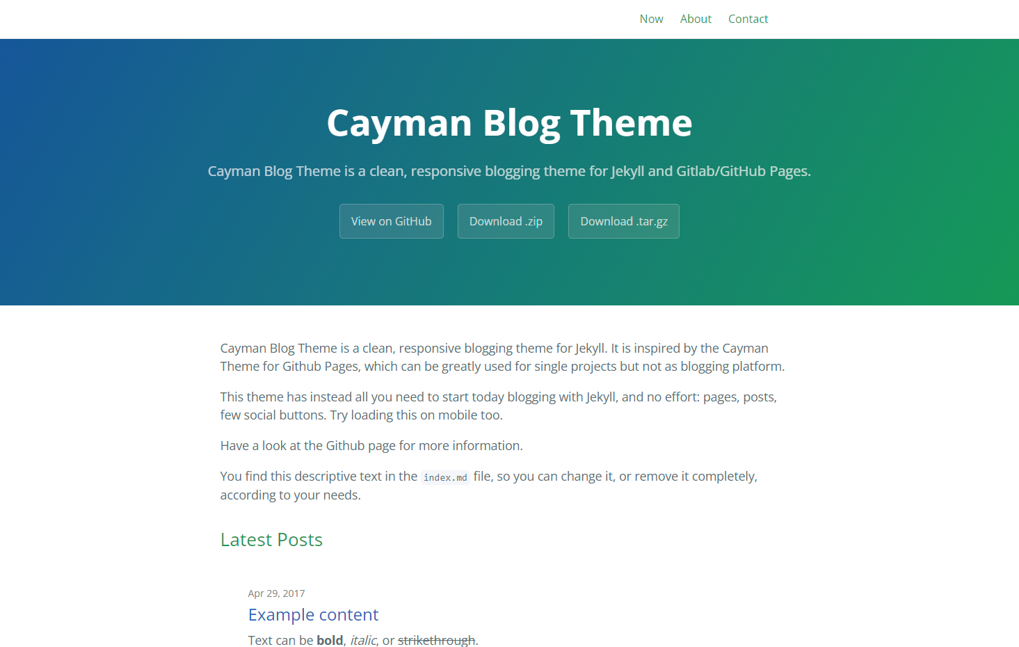 Screenshot Cayman Blog