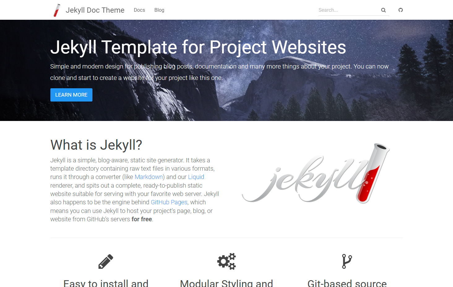 Screenshot Jekyll Doc