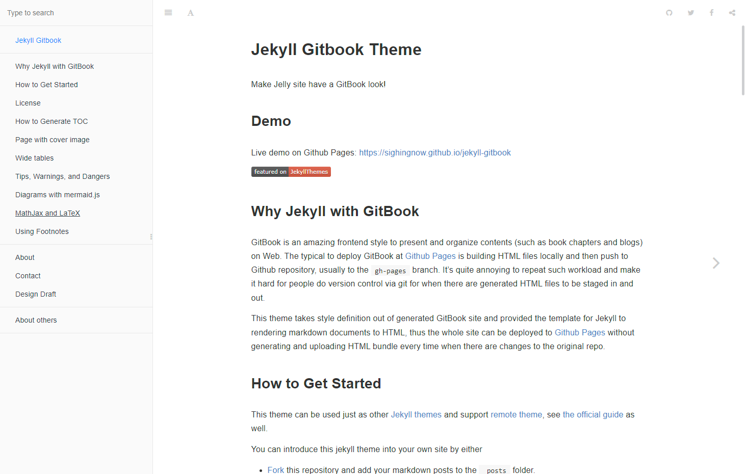 Screenshot Gitbook