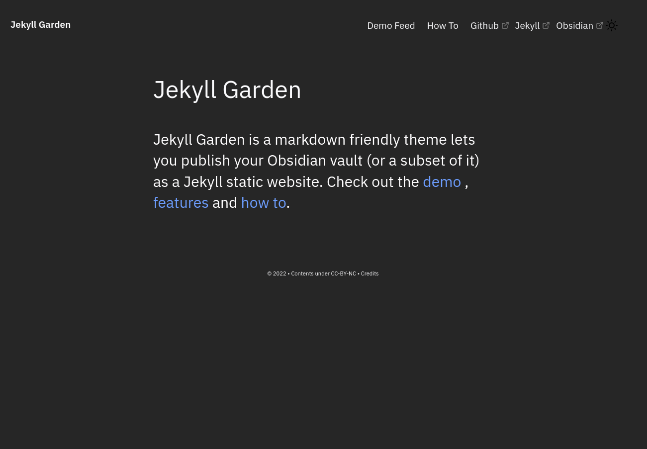 Screenshot Jekyll Garden