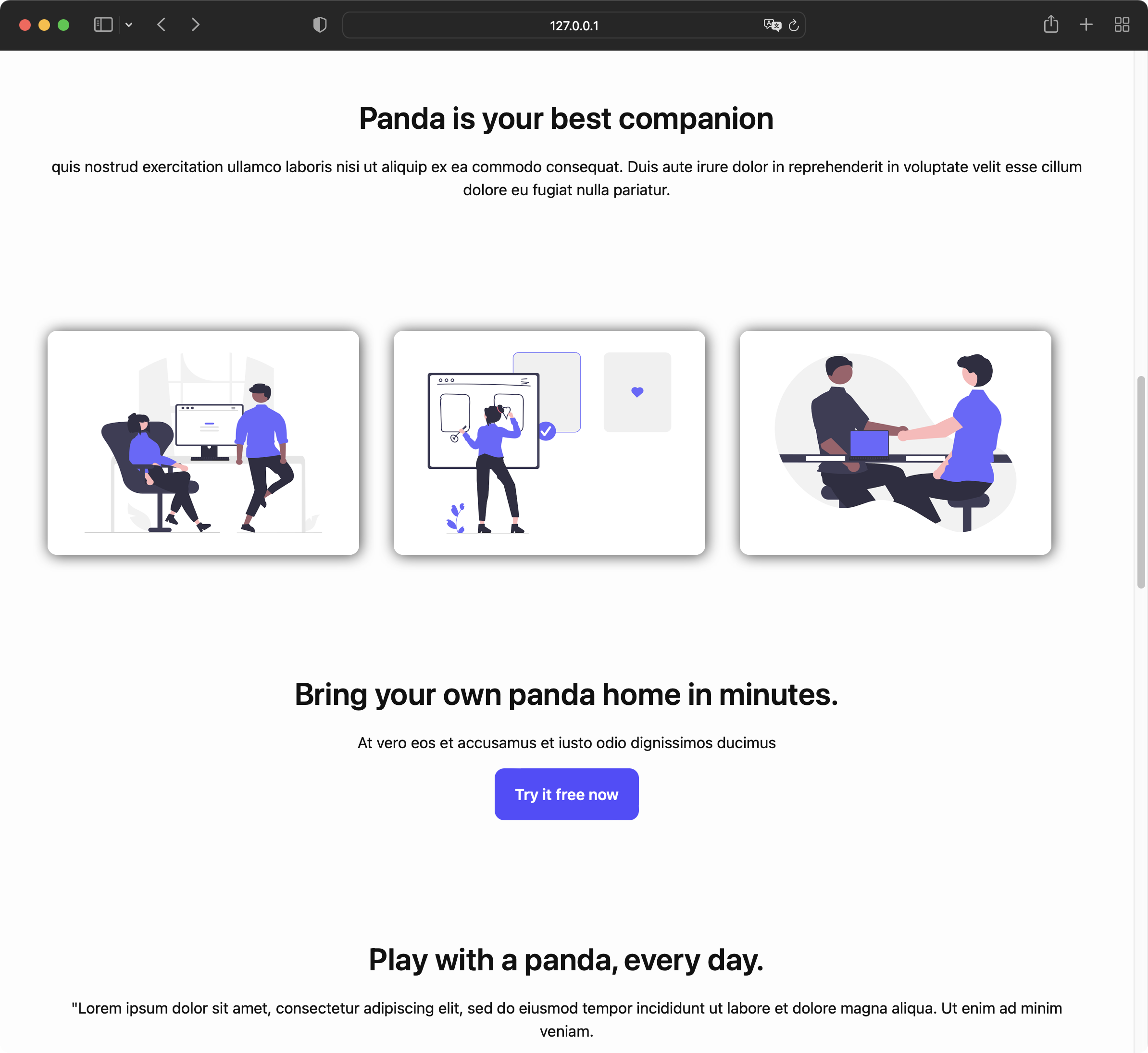 Screenshot Peak Panda Landing Page