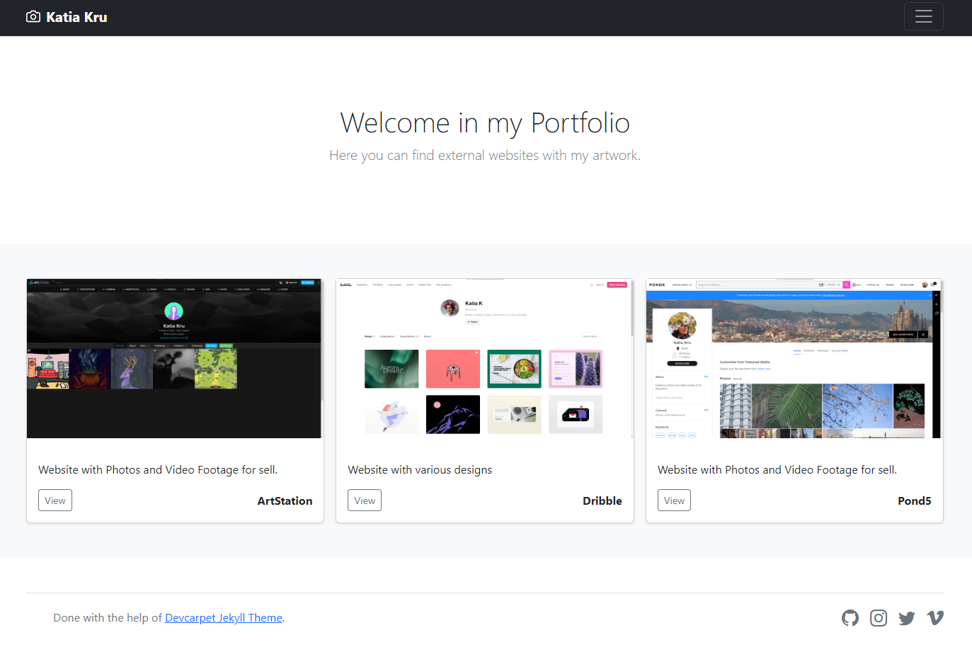 Screenshot Devcarpet Portfolio 01