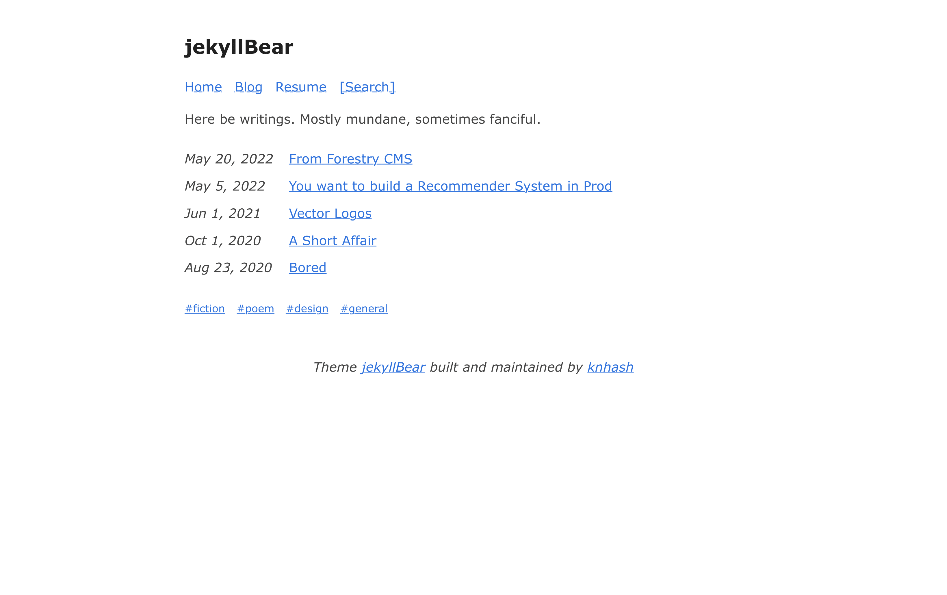 Screenshot jekyllBear