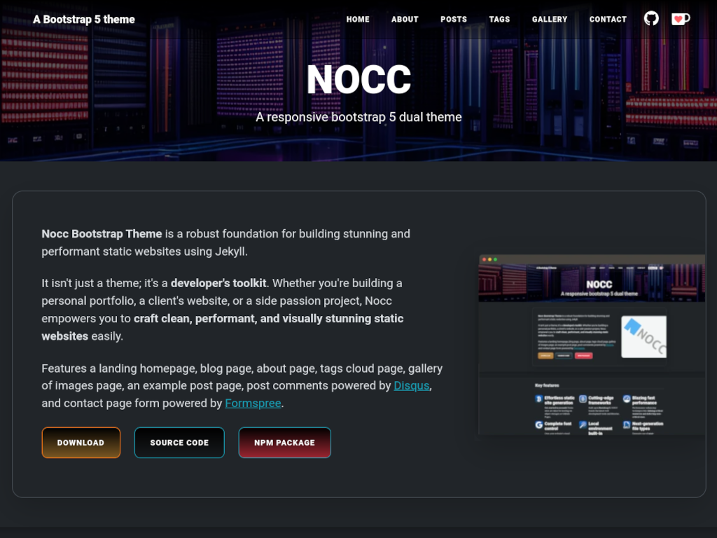 Screenshot NOCC Jekyll Bundle